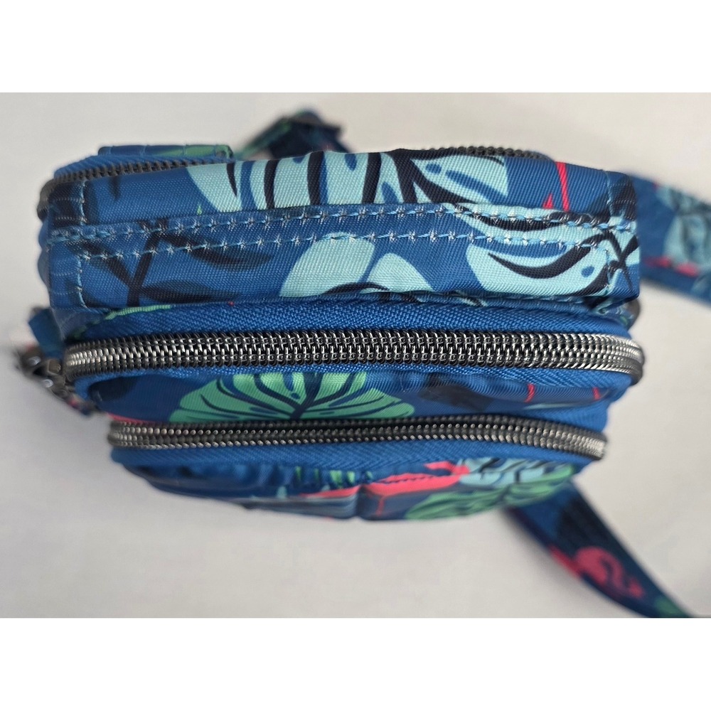 Lug Skeeter Mini Crossbody Bag Flamingo Blue Tropical Quilted Belt Bag NWT - Picture 4 of 13